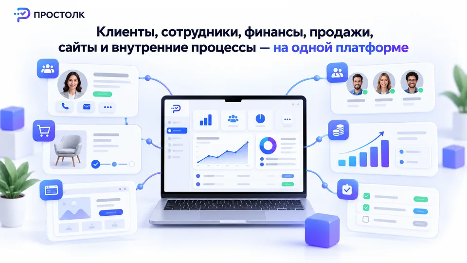ПРОСТОЛК: клиенты, сотрудники, финансы и сайты на одной платформе